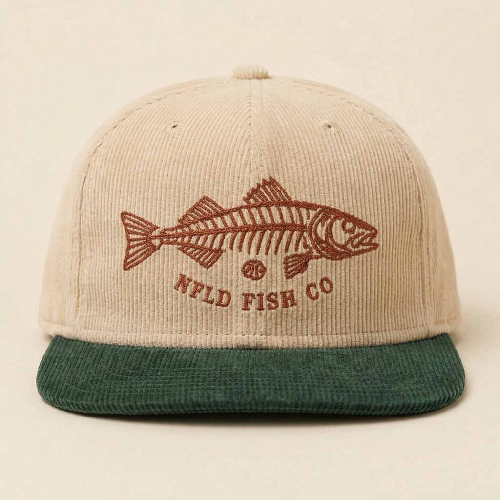 Cod Skeleton Snapback in Beige / Green