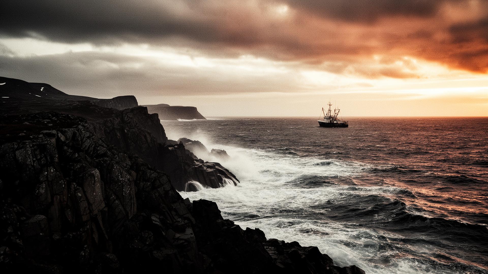 Rugged Newfoundland Atlantic coastline at golden hour
